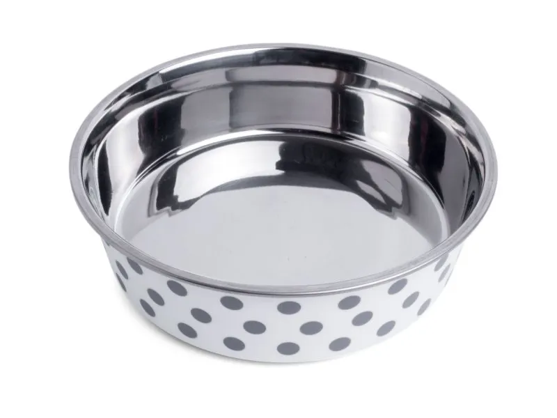 Petface Deli Dog Bowl 21cm in Grey and White